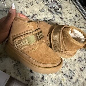 Chestnut strap over UGG boots size 8 in toddler